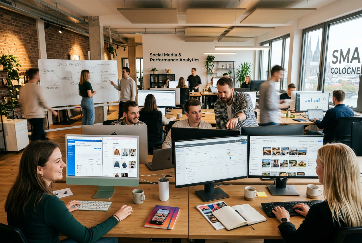 Social Media Marketing (SMM) Agentur in Köln und Umgebung für Facebook Werbung, Instagram Werbung, Google Werbung und mehr.